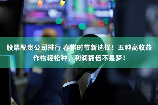 股票配资公司排行 春耕时节新选择！五种高收益作物轻松种，利润翻倍不是梦！